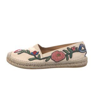 leather floral print Gucci espandrilles